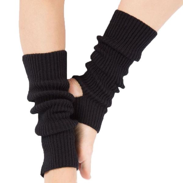 

sports socks 1 pair yoga woman girls female knitted boot calf protector for gym fitness dance ballet exercising hose, Black