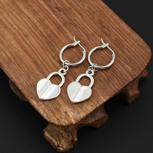 

charm earrings small hoop key lock pendant punk korea simple fashion trendy earrings for women 2020 pendientes redondos kolczyki, Golden