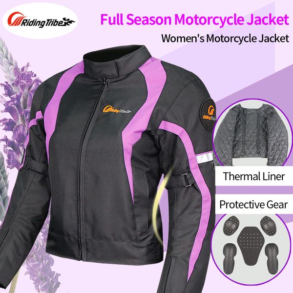 

riding tribe women's motorcycle winter jacket waterproof four season motorbike racing clothes moto protective trousers jk-64