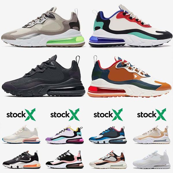 

270 react men designer shoes womens running shoes phantom white triple off black bauhaus golden script epic reacts run sneakers trainers, White;red