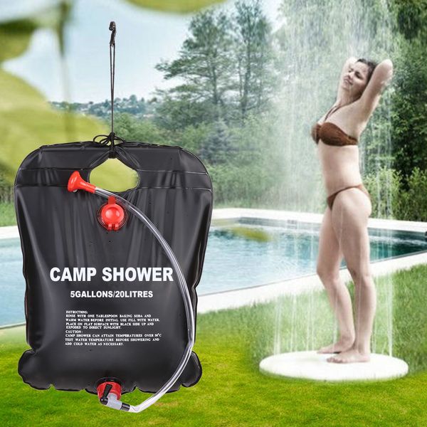 

outdoor shower bathing bag portable 20l/40l solar heated shower bag water storage traveling hiking climbing pet cleaning