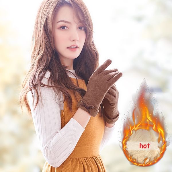 

fashion- winter warm woolen gloves touch screen gloves christmas gift students outdoor sports driving riding gloves full finger mittens, Blue;gray