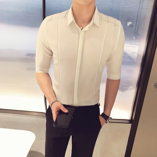 2020 High Quality Mens Shirt Business Casual Slim Fit Dress Shirt