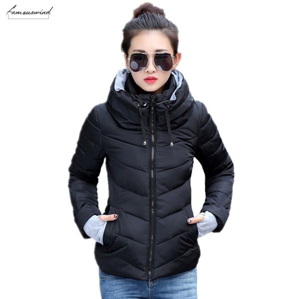 

winter 2019 jacket women plus size womens parkas thicken outerwear solid hooded coats short female padded slim basic, Black;brown