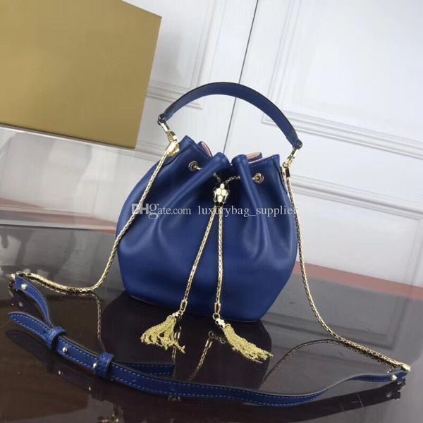 

2019 brand fashion luxury designer woman bags handbags wallet selling patchwork genuine leather strap ladies chain bucket