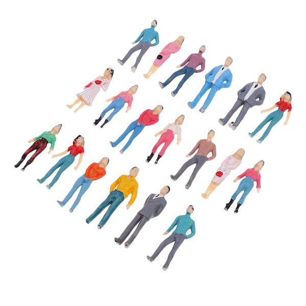 

1 pack people figure model layout ho scale painted for street landscape prop