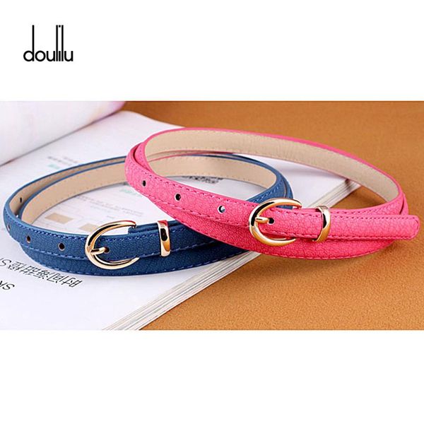 

pu leather female slim belt fashion women skinny leather waist strap blue red brown black thin belt, Black;brown