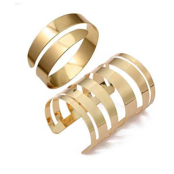 

2 pcs jewellery:1 pcs open ended wide bangle cuff fashion & 1 new upper arm cuff armlet armband bangle bracelet, Black