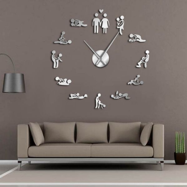 

wall clock diy art clock acrylic couple oversized love for living room background wall decoration home decoration