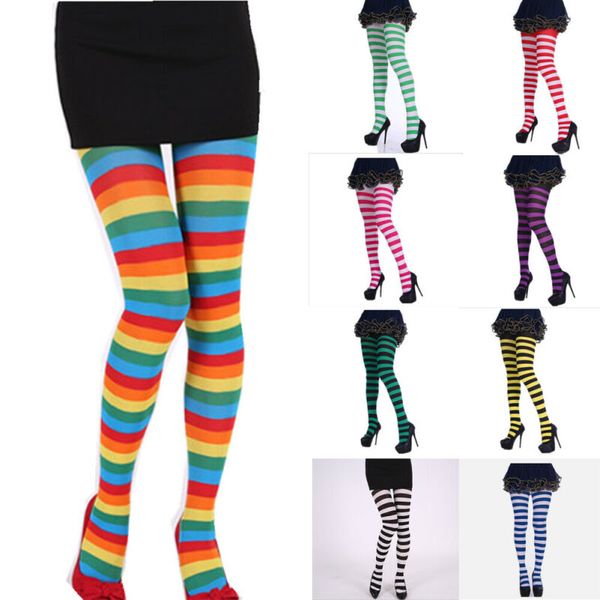 

Sexy Footed Tights Stocking Pantyhose Stripe Hosiery Sock Hi Halloween Thigh