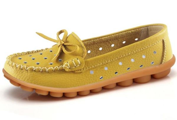 

women's shoes leather non-slip soft bottom women flats casual shoes 1143, Black