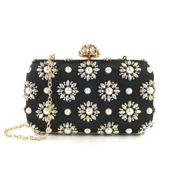 

fashion handmade beaded ladies party banquet bag satin fashion shoulder bag banquet party ladies evening