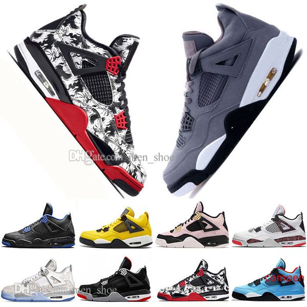 

sale 2019 bred 4 4s what the cactus jack laser wings mens basketball shoes denim blue pale citron men sports designer sneakers 5.5-13