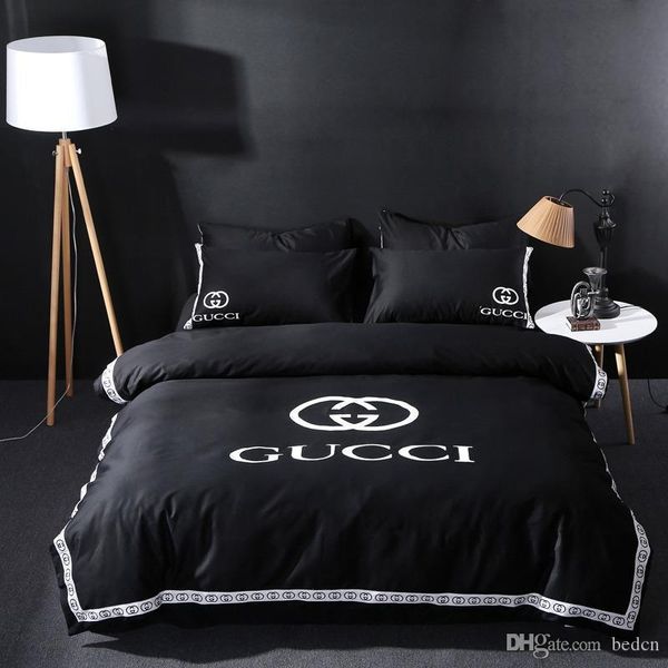 

new european stlye letter flower bed linens 4pcs bedding sets bed set duvet cover woven bed sheet household cover set 66