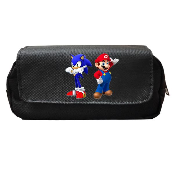 

mario & sonic pencil case children students makeup cases boys girls back to school gift kids gifts large capacity pen box