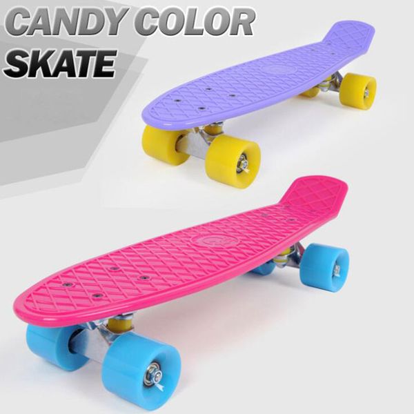 

child small fish board skateboard with flash pu wheel kids plastic skate board outdoor sports beginner skateboards banana single