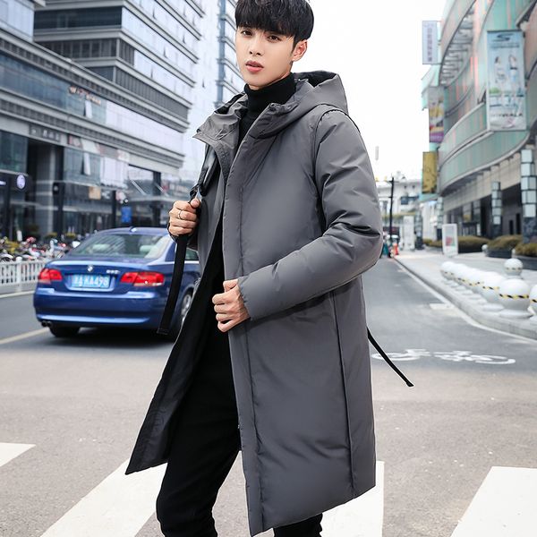 

tfetters brand clothing 2019 new down feather long coats winter warm white duck down jacket men coats mens down jacket is long, Black