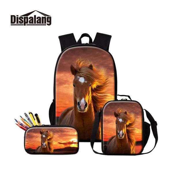 

school bag with lunch pouch pencil customize teenagers latest designs red horse patterns on cool schoolbags for boys oxford