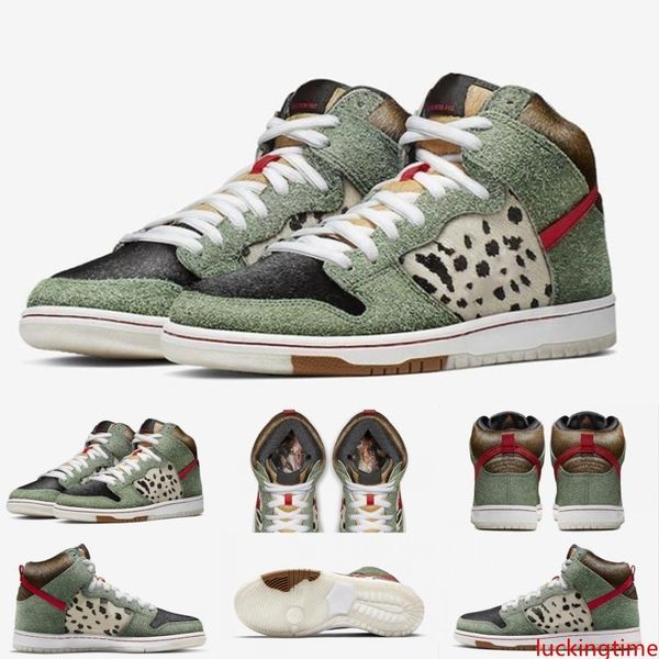 

новое поступление высокое качество sb dunk high dog walker баскетбольная обувь для мужчин черный зеленый кроссовки дизайнерский бренд спорти