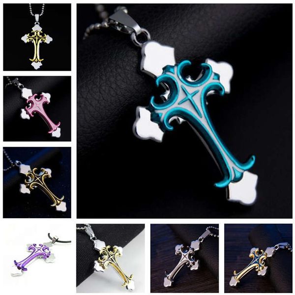 

black bible cross pendant stainless steel men and women fashion personality necklace djn617 mix order pendant necklaces jewelry, Silver