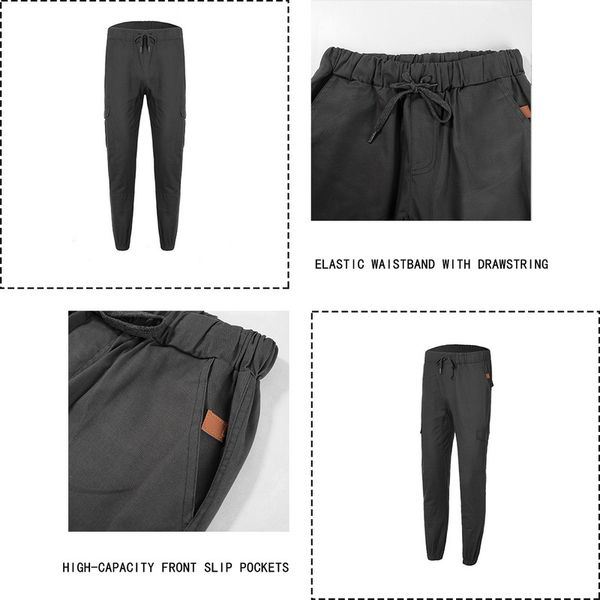 

oeak spring men cargo pants plus size 3xl hip harempants fashion male multi-pocket solid sweatpants mens workout trousers, Black