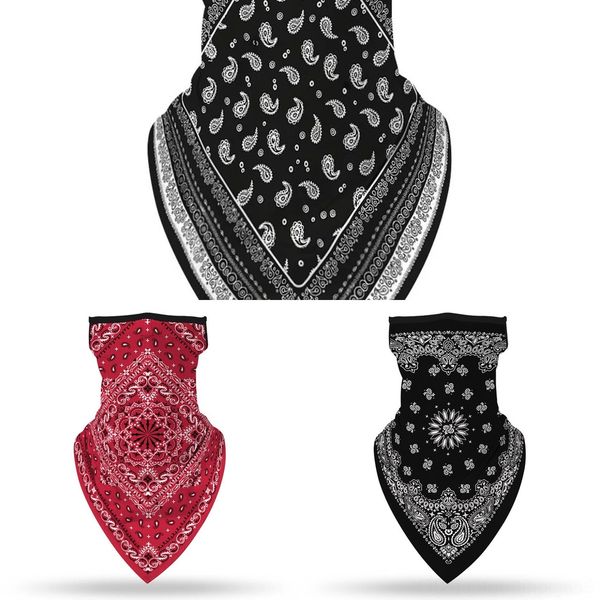 

cjcxw vip neck halloween skull printed face masks scarf outdoor fashion headwear riding scarf cycling sporting headband bandana, Black