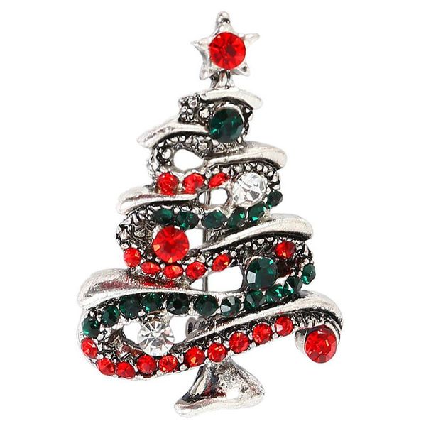

рождественская елка брошь pin новогодние украшения украшения rhinestone покрытый шарфы шали клип xmas орнамент джуэлл, Gray