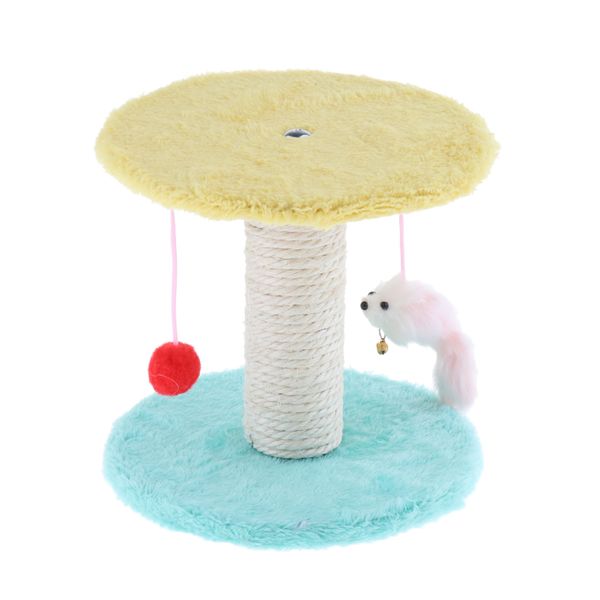 

pet cat kitten double level scratching pole post toy scratcher play activity