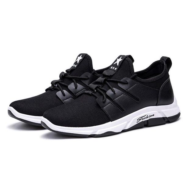 

2019 autumn new style athletic shoes men's running shoes breathable students travel shoe korean-style versatile men's casual sho, Black