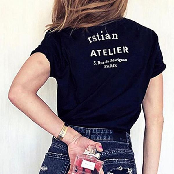 

20fw france street tee classic logo letter printed t-shirt solid short sleeves men women summer crew neck tee hfymtx707, White;black