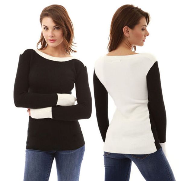 

women casual new t-shirt loose fashion warm autumn winter long sleeve tshirts, White