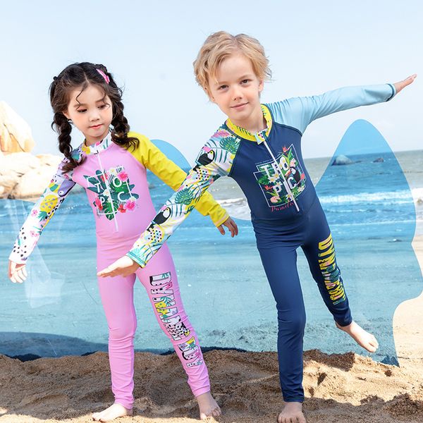 

the new qi 2020 children suit children conjoined diving suit beach sun bathing private jellyfish