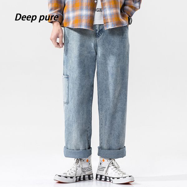 

jeans,men,oversized,cargo,baggy,harajuku,streetwear,casual,pocket,fashion,new, Blue