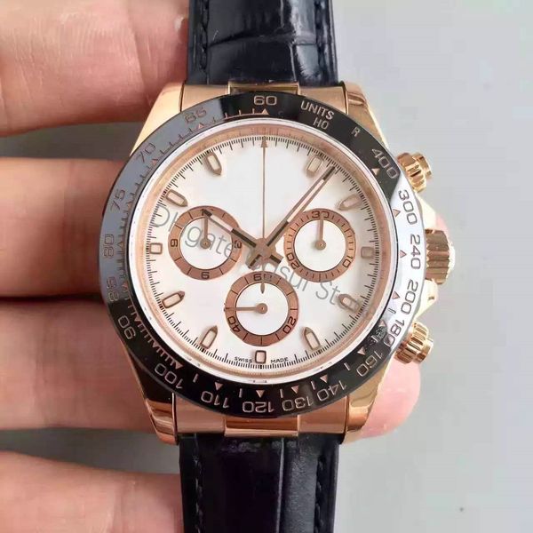 

classic luxury watch tona style 40mm sapphire glass black leather strap automatic mechanical movement christmas gift, Slivery;brown