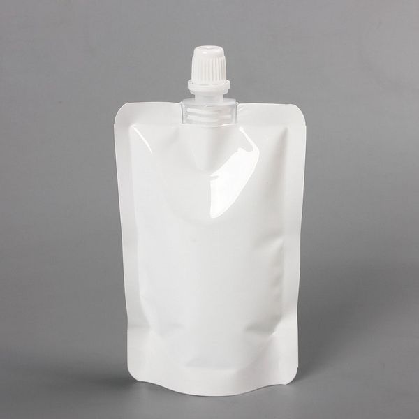 

100ml white beverage liquid pouch bag plastic nozzle doypack spout packing bag
