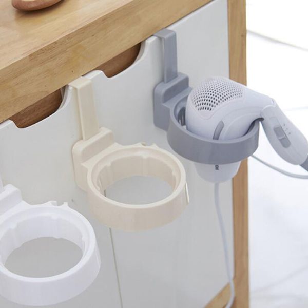 

wall-mounted hair dryer holder pp bathroom shelf storage hairdryer holder rack organizer for hairdryer
