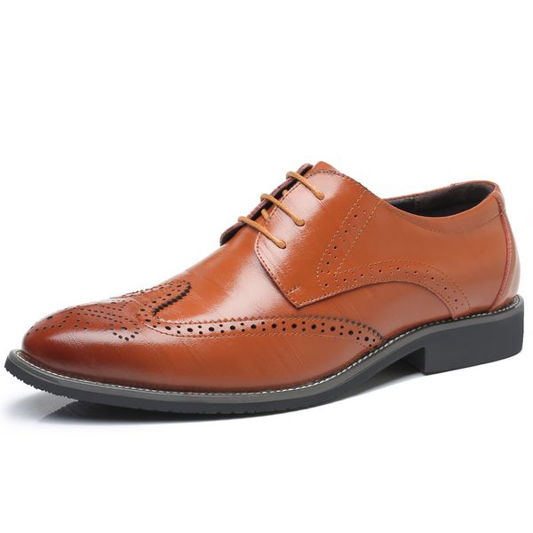 

nxy mens oxford brogues carve pattern big size 6-13 british style genuine leather mens dress shoes man formal shoes for wedding, Black
