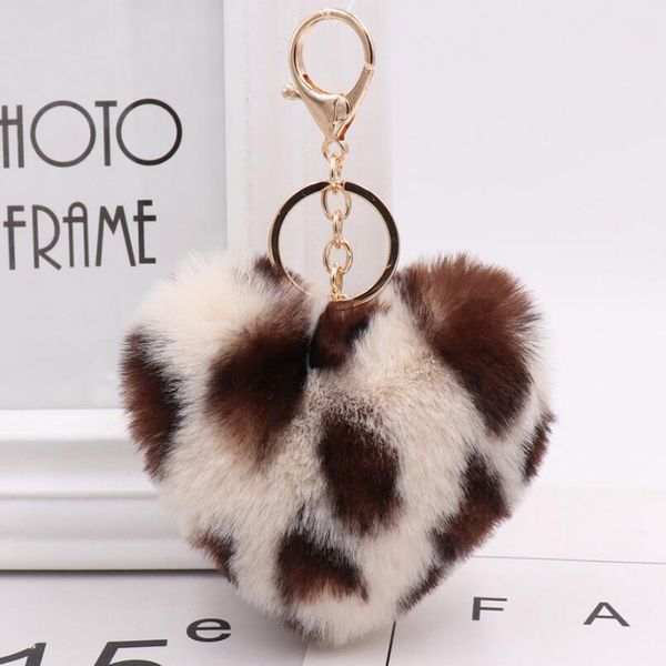 Girls Fashion Jewelry Party Favors Keychains Lovely Fluffy Leopard