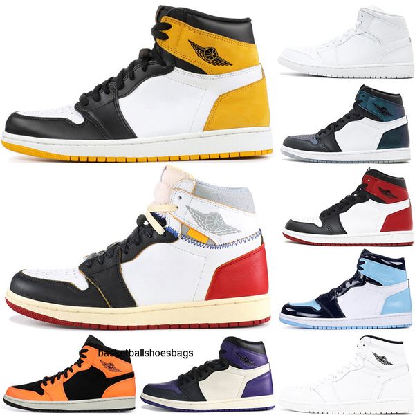 

shoes wholesale basketball 1 1s green shadow unc union gold black bred toe court purple mens athletic sports sneakers 7-12