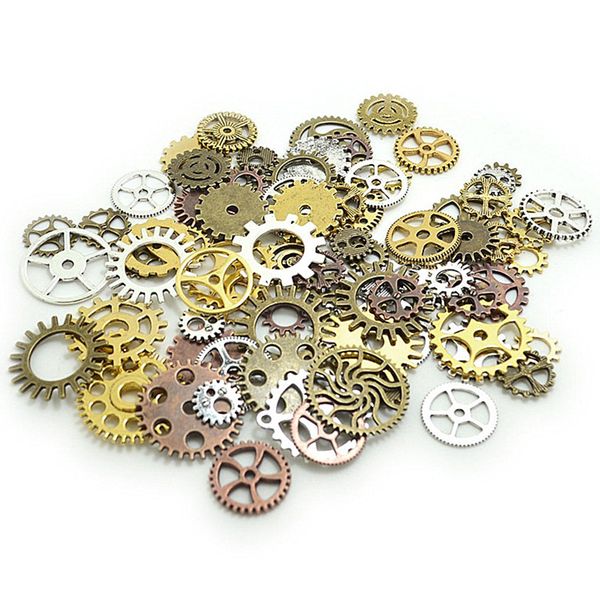 

100 gram alloy diy parts durable clock crafts mix styles jewelry accessories steampunk gears assorted pendant wheels