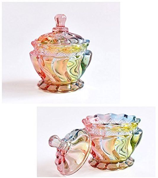 

colorful glass tent shaped crystal candy box apothecary jar with lid chocolate containers wedding candy buffet jars kitchen