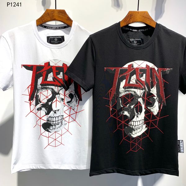 

pp philip plain brand mens designer t shirts firmata uomo fashion luxury designer t shirt summer homme mens skull tshirt tee 1241
