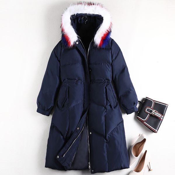 

women 2020 winter new korea style cold coat fat mm padded slim versatile casual mid-length padded warm overcoat student coat, Black