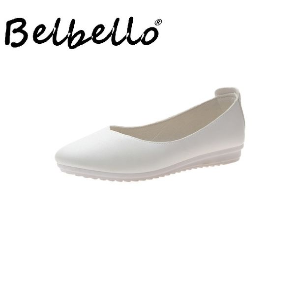 

2019 spring and autumn new flat with round head shallow mouth peas single shoes female non-slip soft bottom women's shoes, Black