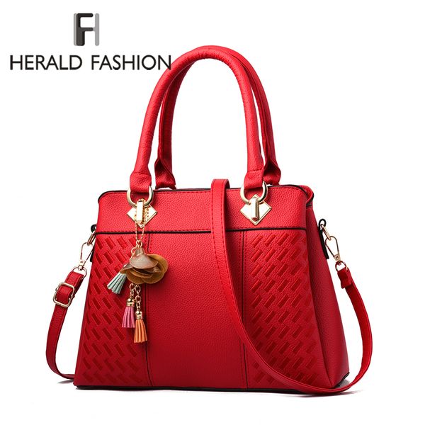 

fashion women handbags tassel pu leather totes bag handle embroidery crossbody bag shoulder lady simple style hand bags