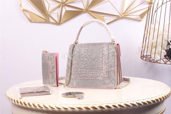 

limited edition luxury designer pink lambskin clamshell handbag activity card holder combination women's brand chain crossbody