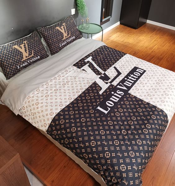 

Branded letter print cotton bedding et de igner 1 bed heet fa hion cotton cover 2 pillow ca e cla ic oft 1 duvet cover 19 color