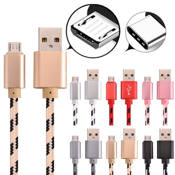 

данных usb кабель ткань нейлон плетеный micro зарядный кабель для samsung s4 s6 s7 htc л.г