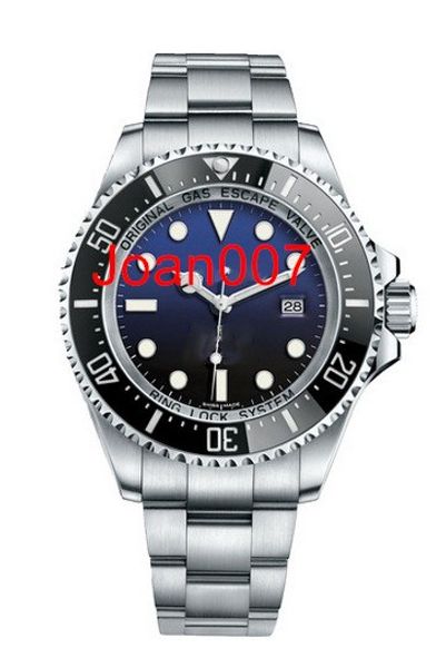 

mens watch deep ceramic bezel sea-dweller stainless steel glide lock clasp automatic mechanical mens watches 44mm, Slivery;brown