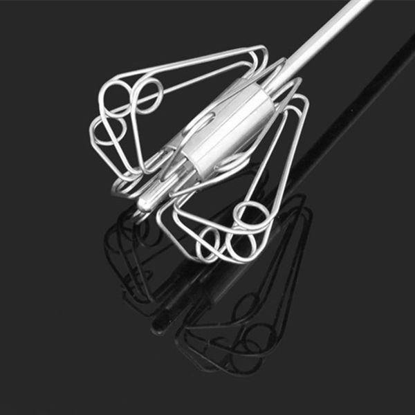 

1pc kitchen tool stainless steel semi-automatic whisk stirrer mixing mixer egg beater foamer rotate hand push whisk stiring tool